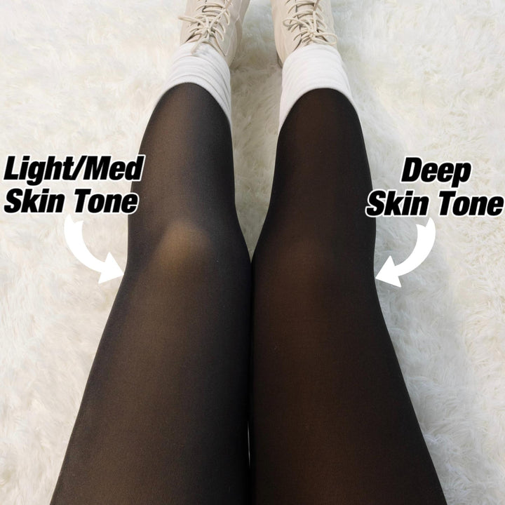 Fleece-Lined Sheer Effect Thermal Tights