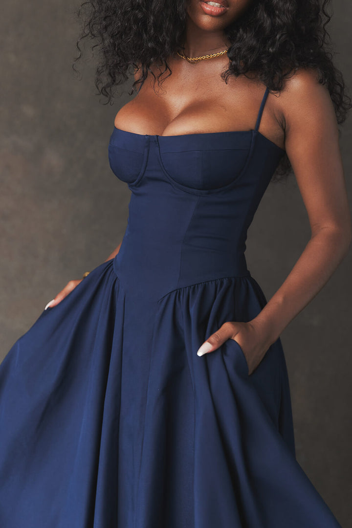 French navy corset sundress