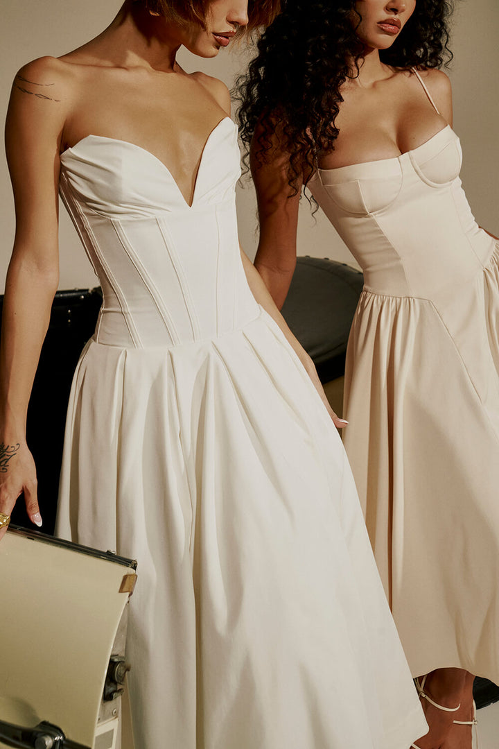 White strapless dress